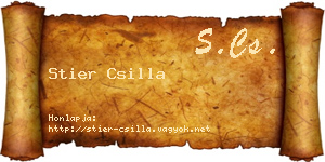 Stier Csilla névjegykártya